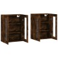 vidaXL Wandschränke 2 Stk. Räuchereiche Holzwerkstoff vidaXL Wandschränke 2 Stk. Räuchereiche Holzwerkstoff
