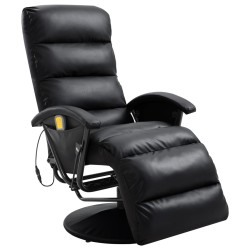 vidaXL TV-Massagesessel Schwarz Kunstleder