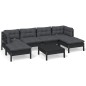 vidaXL 7-tlg. Garten-Lounge-Set mit Kissen Schwarz Kiefernholz vidaXL 7-tlg. Garten-Lounge-Set mit Kissen Schwarz Kiefernholz