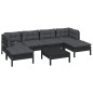 vidaXL 7-tlg. Garten-Lounge-Set mit Kissen Schwarz Kiefernholz vidaXL 7-tlg. Garten-Lounge-Set mit Kissen Schwarz Kiefernholz