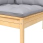 vidaXL Garten-Ecksofa mit Grauen Kissen Massivholz Kiefer vidaXL Garten-Ecksofa mit Grauen Kissen Massivholz Kiefer