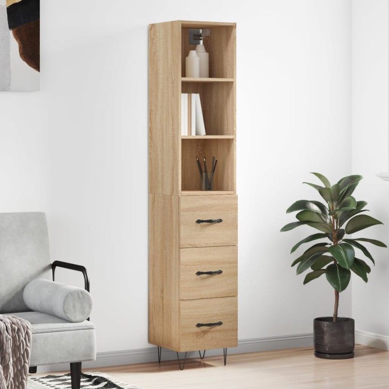 vidaXL Highboard Sonoma-Eiche 34,5x34x180 cm Holzwerkstoff vidaXL Highboard Sonoma-Eiche 34,5x34x180 cm Holzwerkstoff