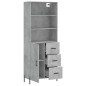 vidaXL Highboard Betongrau 69,5x34x180 cm Holzwerkstoff vidaXL Highboard Betongrau 69,5x34x180 cm Holzwerkstoff