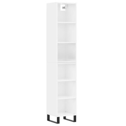 vidaXL Highboard Hochglanz-Weiß 34,5x32,5x180 cm Holzwerkstoff