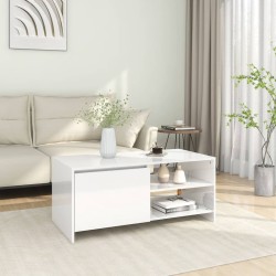 vidaXL Couchtisch Hochglanz-Weiß 102x50x45 cm Holzwerkstoff