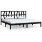 vidaXL Massivholzbett Schwarz Kiefer 200x200 cm vidaXL Massivholzbett Schwarz Kiefer 200x200 cm