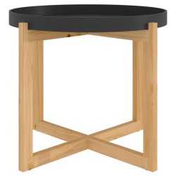 vidaXL Couchtisch Schwarz 53x53x43,5cm Holzwerkstoff Massivholz Kiefer