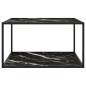 vidaXL Couchtisch Schwarz mit Schwarzem Glas Marmor-Optik 90x90x50 cm vidaXL Couchtisch Schwarz mit Schwarzem Glas Marmor-Optik 90x90x50 cm