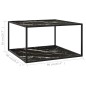 vidaXL Couchtisch Schwarz mit Schwarzem Glas Marmor-Optik 90x90x50 cm vidaXL Couchtisch Schwarz mit Schwarzem Glas Marmor-Optik 90x90x50 cm