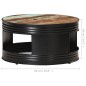 vidaXL Couchtisch Schwarz 68x68x36 cm Altholz Massiv vidaXL Couchtisch Schwarz 68x68x36 cm Altholz Massiv