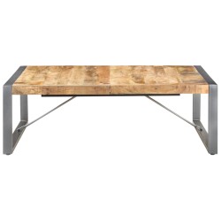vidaXL Couchtisch 120x120x40 cm Raues Mangoholz