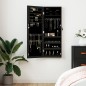 Schmuckschrank mit Spiegel Wandmontage Schwarz 37,5x10x106 cm Schmuckschrank mit Spiegel Wandmontage Schwarz 37,5x10x106 cm