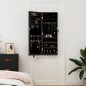 Schmuckschrank mit Spiegel Wandmontage Schwarz 37,5x10x106 cm Schmuckschrank mit Spiegel Wandmontage Schwarz 37,5x10x106 cm