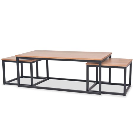 vidaXL Couchtisch-Set 3tlg. Eschenholz