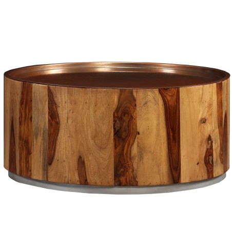 vidaXL Couchtisch Massivholz und Stahl 68 cm