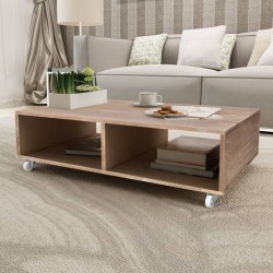 vidaXL Couchtisch Braun Massivholz