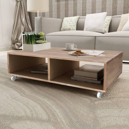 vidaXL Couchtisch Braun Massivholz