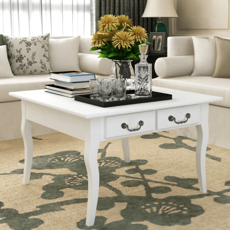 vidaXL Couchtisch mit 4 Schubladen Weiß vidaXL Couchtisch mit 4 Schubladen Weiß