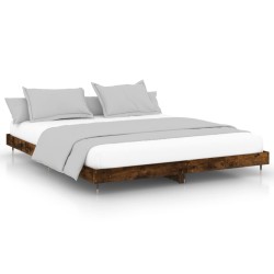 vidaXL Bettgestell Räuchereiche 160x200 cm Holzwerkstoff