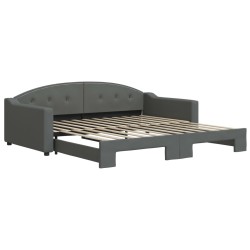 vidaXL Tagesbett Ausziehbar Dunkelgrau 100x200 cm Stoff