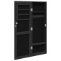 vidaXL Schmuckschrank mit Spiegel Wandmontage Schwarz 30x8,5x90 cm vidaXL Schmuckschrank mit Spiegel Wandmontage Schwarz 30x8,5x90 cm