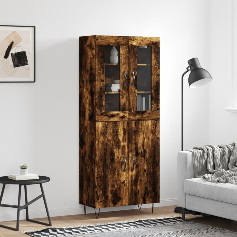 vidaXL Highboard Räuchereiche 69,5x34x180 cm Holzwerkstoff vidaXL Highboard Räuchereiche 69,5x34x180 cm Holzwerkstoff