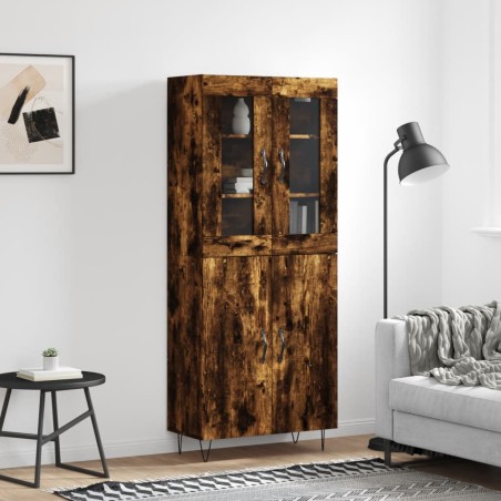vidaXL Highboard Räuchereiche 69,5x34x180 cm Holzwerkstoff