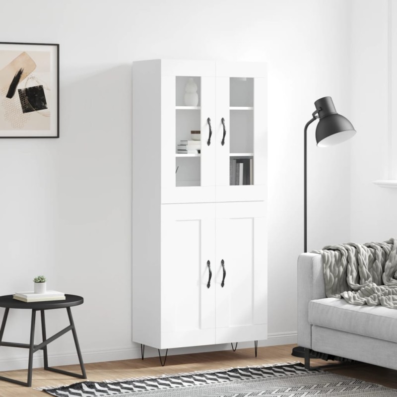 vidaXL Highboard Weiß 69,5x34x180 cm Holzwerkstoff vidaXL Highboard Weiß 69,5x34x180 cm Holzwerkstoff
