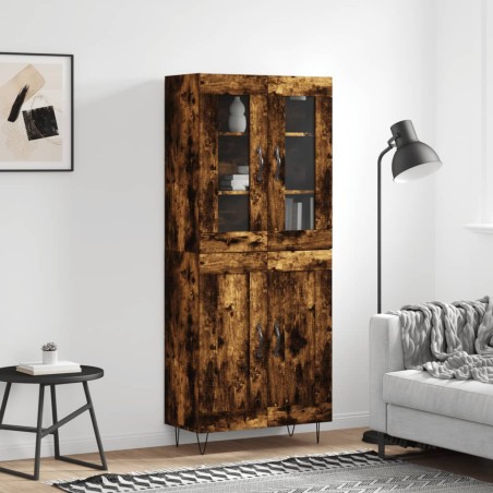 vidaXL Highboard Räuchereiche 69,5x34x180 cm Holzwerkstoff