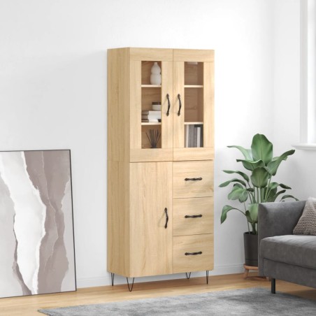 vidaXL Highboard Sonoma-Eiche 69,5x34x180 cm Holzwerkstoff