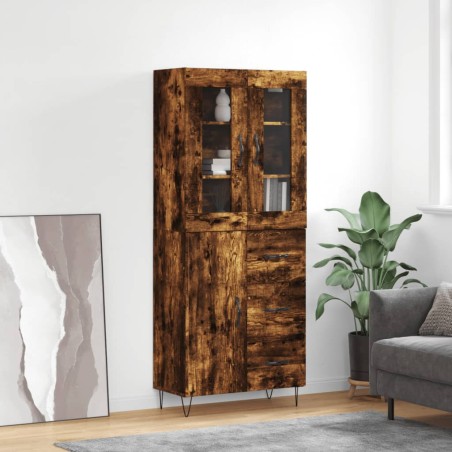 vidaXL Highboard Räuchereiche 69,5x34x180 cm Holzwerkstoff