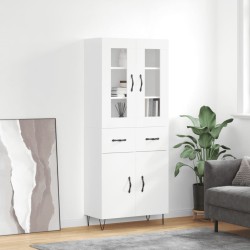 vidaXL Highboard Hochglanz-Weiß 69,5x34x180 cm Holzwerkstoff