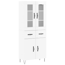 vidaXL Highboard Hochglanz-Weiß 69,5x34x180 cm Holzwerkstoff