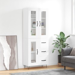 vidaXL Highboard Hochglanz-Weiß 69,5x34x180 cm Holzwerkstoff