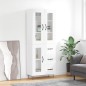 vidaXL Highboard Hochglanz-Weiß 69,5x34x180 cm Holzwerkstoff vidaXL Highboard Hochglanz-Weiß 69,5x34x180 cm Holzwerkstoff