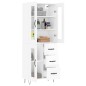vidaXL Highboard Hochglanz-Weiß 69,5x34x180 cm Holzwerkstoff vidaXL Highboard Hochglanz-Weiß 69,5x34x180 cm Holzwerkstoff