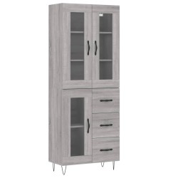 vidaXL Highboard Grau Sonoma 69,5x34x180 cm Holzwerkstoff