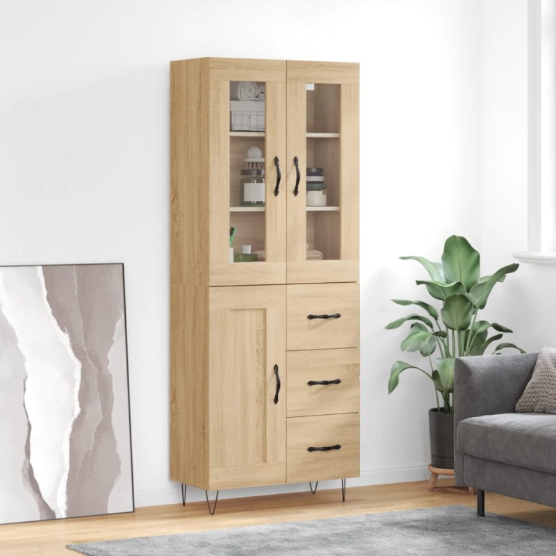 vidaXL Highboard Sonoma-Eiche 69,5x34x180 cm Holzwerkstoff vidaXL Highboard Sonoma-Eiche 69,5x34x180 cm Holzwerkstoff