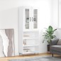 vidaXL Highboard Hochglanz-Weiß 69,5x34x180 cm Holzwerkstoff vidaXL Highboard Hochglanz-Weiß 69,5x34x180 cm Holzwerkstoff