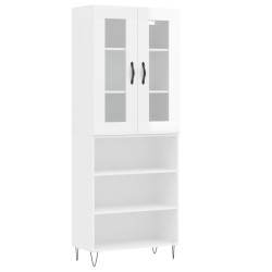 vidaXL Highboard Hochglanz-Weiß 69,5x34x180 cm Holzwerkstoff