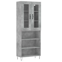 vidaXL Highboard Betongrau 69,5x34x180 cm Holzwerkstoff