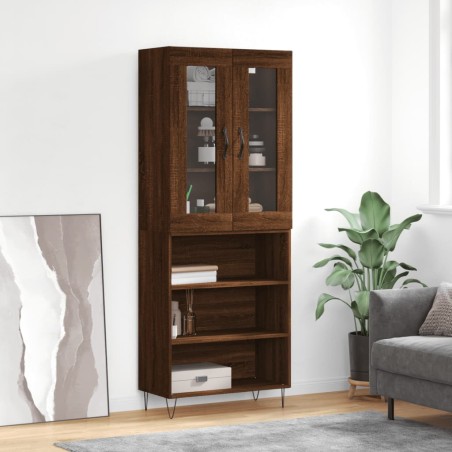 vidaXL Highboard Braun Eichen-Optik 69,5x34x180 cm Holzwerkstoff