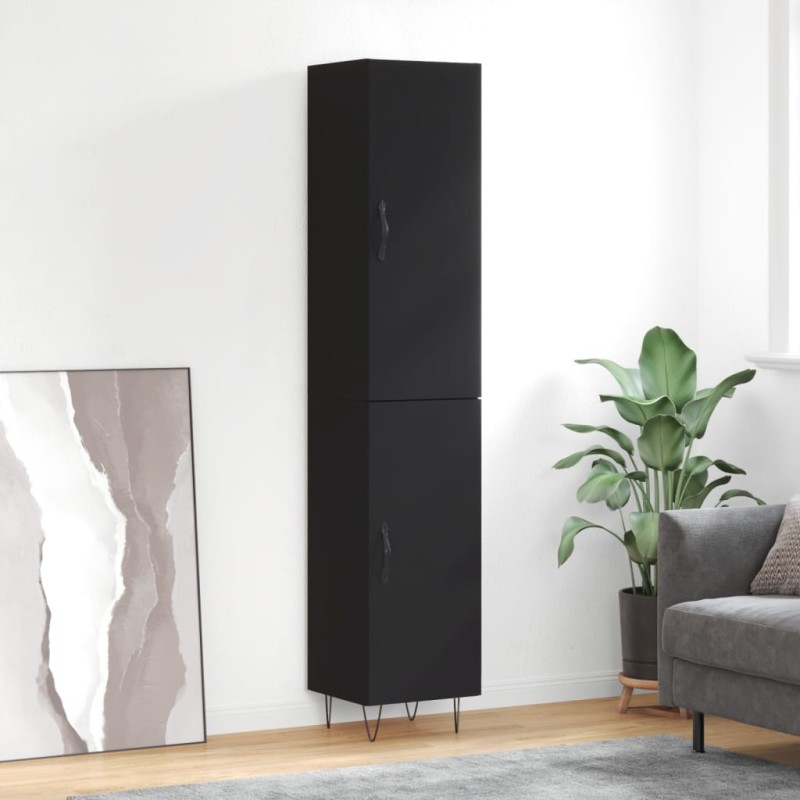 vidaXL Highboard Schwarz 34,5x34x180 cm Holzwerkstoff vidaXL Highboard Schwarz 34,5x34x180 cm Holzwerkstoff
