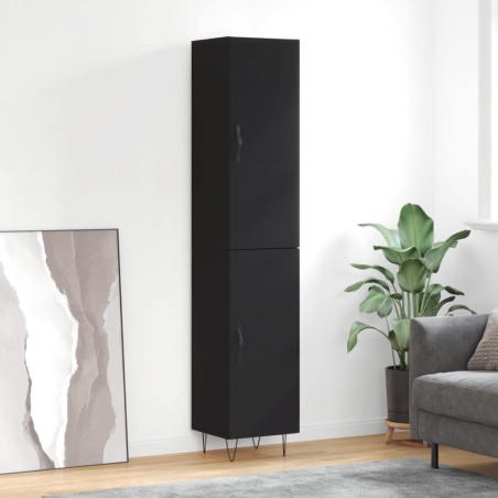 vidaXL Highboard Schwarz 34,5x34x180 cm Holzwerkstoff
