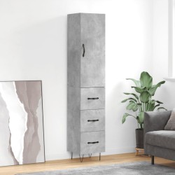 vidaXL Highboard Betongrau 34,5x34x180 cm Holzwerkstoff