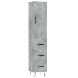 vidaXL Highboard Betongrau 34,5x34x180 cm Holzwerkstoff