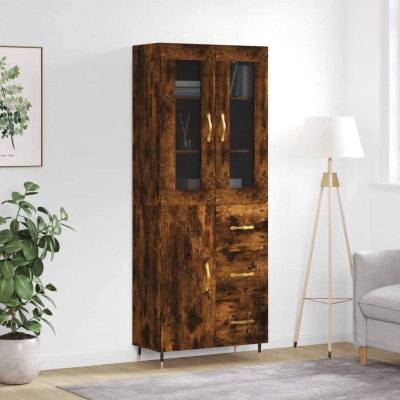 Highboard Räuchereiche 69,5x34x180 cm Holzwerkstoff Highboard Räuchereiche 69,5x34x180 cm Holzwerkstoff