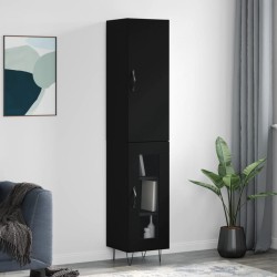 vidaXL Highboard Schwarz 34,5x34x180 cm Holzwerkstoff
