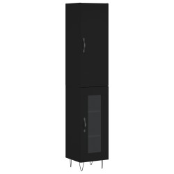 vidaXL Highboard Schwarz 34,5x34x180 cm Holzwerkstoff
