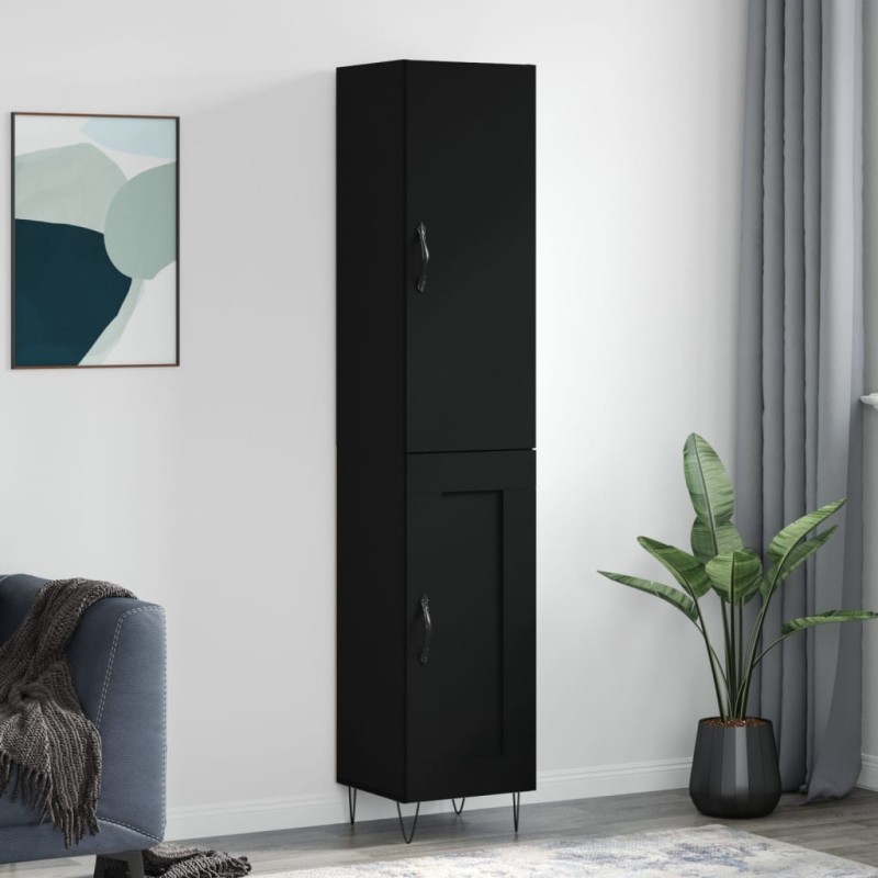 vidaXL Highboard Schwarz 34,5x34x180 cm Holzwerkstoff vidaXL Highboard Schwarz 34,5x34x180 cm Holzwerkstoff